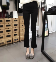 Micro Horn Punch Underpants Wear Womens Summer New Big Code High Waist Elastic Tight Body Slim Fat MM 90% Little Black Pants