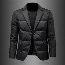 Suit-leading duvet men European fashion handsome trendy brand tunneled down plush high quality men white duck down jacket