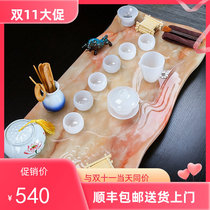 Light luxury new stone ancient charm simple rectangular drainage tea sea European home office tea set tea table