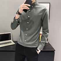 Rich Guido Spring Cotton Shirt Mens Korean version Long sleeves Trend Lining Clothes Youth Men Business Casual New Mens Clothing