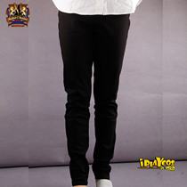 Black casual girl trousers simple and generous students daily elastic waist simple fashion pants