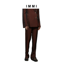 (Designer brand IMMI) rust red slim high waist super A straight suit pants 191PT014X