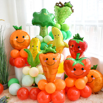 Fruit Shape Balloon Decoration Birthday 100 Days Full Moon Arranged Vegetable Balloon Column Road Leading Hotel Decoration