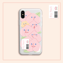 Single and row original ins peach apple 12pro mobile phone case 11 cute Huawei p30 silicone transparent soft shell