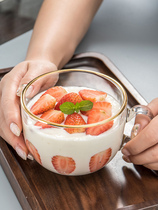 Phnom Penh breakfast cup glass mug Oatmeal cup household with lid can microwave milk cereal bowl large capacity