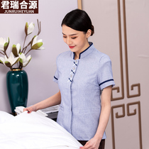 Junrui Heyuan cleaning clothing short sleeve female Hotel Hotel room canteen cleaner property aunt work clothes summer clothes