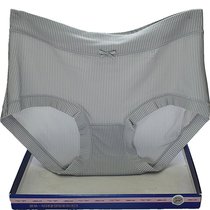 Caitian panty womens waist 31615-1 ice silk flat feet lace edge less graphene youth ice silk stripe quick-drying