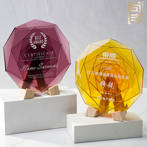 Crystal glaze Trophy medal plate customized high-end Trophy medals customized anniversary souvenir annual prize