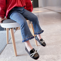 Girl jeans spring and autumn children 2022 new Yang baby trendy pants for children autumn horn pants