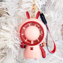 Rabbit Handheld Turbo Small Fan Creative Mini USB Charging Portable Hang Rope Mesh Red Student Dormitory Fan