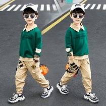 Boys spring and autumn fake two-piece suit 2020 childrens new medium and large childrens foreign style boys fashion casual boys tide