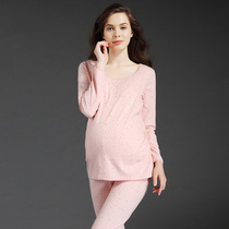 qiao ni ya lactation garment yue zi fu pregnant women Qiuqiu Qiu spring and autumn comfort pyjamas cotton pajamas clearance