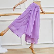 Snow-spinning and Classical Dance Suit Modern Dance Wear with Chinese Wind Jazz Rhythmic Open Fork Yoga Pants