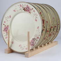 Thickened enamel soup plate Rice plate vegetable plate Stainless steel edging plate Old-fashioned nostalgic hotel family plate