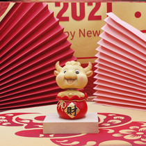 Office personality home Spring Festival cartoon New Year decoration creative decoration bull doll ornaments desktop ornaments