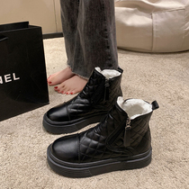 Fashion snow boots womens winter 2022 new student short boots waterproof big cotton shoes plus velvet thickened Martin boots