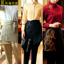 2020 autumn and winter New waiter overalls with apron WQ-0048 WQ-0049 WQ-0050
