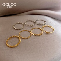 Peach heart ring female fashion personality ins tide Japanese light luxury simple Net red temperament index finger ring female ring ring ring ring