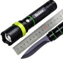 Strong light flashlight long-range charging waterproof outdoor household portable self-defense stick anti-wolf car flashlight BT03