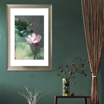 (Artisan Embroidery) Pure hand embroidered living room decoration hanging painting One-branch solo show Su embroidery real silk