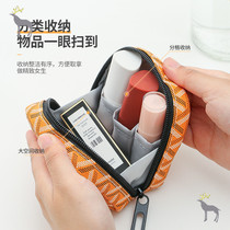 Lipstick storage bag Sub-grid multi-grid womens portable ins wind super Fire travel portable small sample box Cosmetic bag