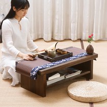 Day-style solid wood minimalist floating window table tatami tea table dwarf table ground table log home balcony large number of pit tables kang a few