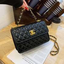 Singapore womens bag 2021 new qualified Korean version of womens bag magniotic sheepskin chain girls with single shoulder oblique satchel bag