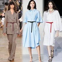 Summer dress slim belt female decoration fashion wild skirt Shirt Waist accessories leather small belt Black