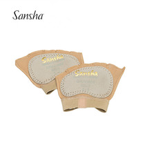 1 pair of Sansha Sansha soft bottom dance shoes modern belly dance half foot shoes women barefoot Palm guard cover