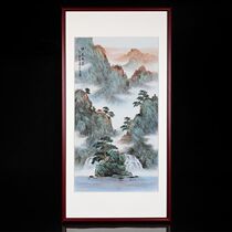 Intangible cultural heritage inheritor Yang Wenhuas work Long Fang Jingdezhen hand-painted landscape porcelain plate painting