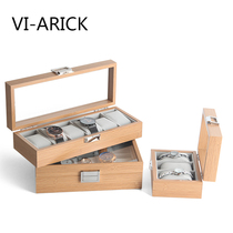 VI-ARICK Rosewood grain watch box Jewelry storage box Glass watch box Collection box Watch display box