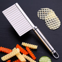 304 stainless steel wave knife wolf tooth potato knife fancy cutting French fries artifact tool kitchen corrugated knife cutter