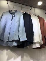 Hot sale cotton linen shirt shirt shirt top female 2019 spring new long sleeve solid color lace collar Han