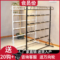 Wrought iron socks display rack floor multifunctional mid island shelf mobile phone case display rack jewelry underwear hanging socks shelf