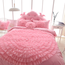 Pure cotton Korean version of four-piece cotton Princess lace lace bed linen bed skirt wedding 2 0m bed double