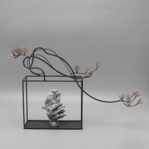 Modern New Chinese Creative Iron Art Stone Crafts Hotel Villa Living Room Home Xuanguan Liquor Cabinet Soft Adornment