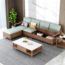 Winter and summer dual use solid wood with lockers sofa Nordic living room corner noble concubine modern Chinese style no-wash technology cloth