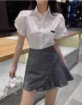 (V2) Thom Browne 20 New TB Simple Fashion Trendy Pleated Skirt High Waist Skirt