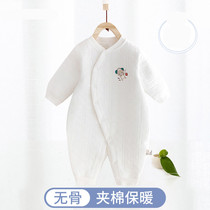 Baby cotton piece clothes spring and autumn thermal underwear boneless newborn conjoined pajamas baby ha clothes cotton climbing clothes