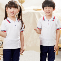 Kindergarten Garden Clothing Summer Clothing Pure Color POLO Shirt Elementary School Class Clothing Short Sleeve Culture Shirt Work Jacket Custom-made