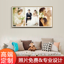 Wedding photo enlargement photo frame Hanging wall combo box Custom photo studio wash photo plus family photo photo production Sannong grid