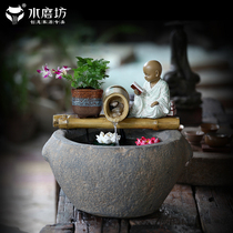 Creative Chinese landscape water ornaments office desktop fountain humidifier TV cabinet fish tank Zen decorations