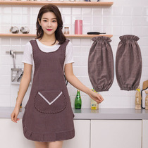 Waterproof apron female cotton Princess home kitchen cooking Korean fashion restaurant belt cooking oil cover