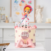 Beautiful Girls Birthday Cake Decoration Cute Cartoon Pink Princess Ornament Childrens Birthday Party Dress Up