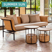 Outdoor rattan chair Three sets Courtyard Vine choreography Tea Table Furniture Sales part Balcony Garden Southeast Asian Folk Rattan sofa