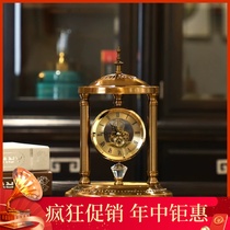 High-end European-style light luxury decorative desk clock desktop desktop decoration ornaments clock living room table clock American sitting clock