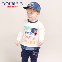 Hand-painted letter T-shirt Mikihouse Double_ B overlay one-piece T-shirt Spring New Product Collection