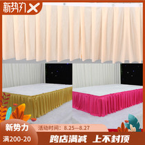 New wedding props stage skirt catwalk skirt Catwalk apron edge curtain clip tablecloth table skirt decorative drapery gauze curtain
