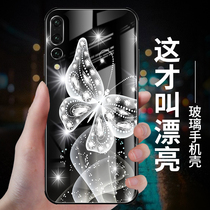 Chinese style is suitable for Huawei p20 mobile phone shell female p20pro net red tide brand creative glass cover mate ultra-thin all-inclusive anti-drop plus fashion por high-grade mate20pr