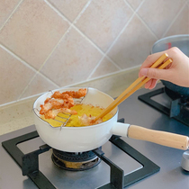PAGOO enamel enamel pan Japanese style snow flat pan Foam Noodle Pan Domestic small pot Milk Pan Fry-pan Soup Pan induction cookware